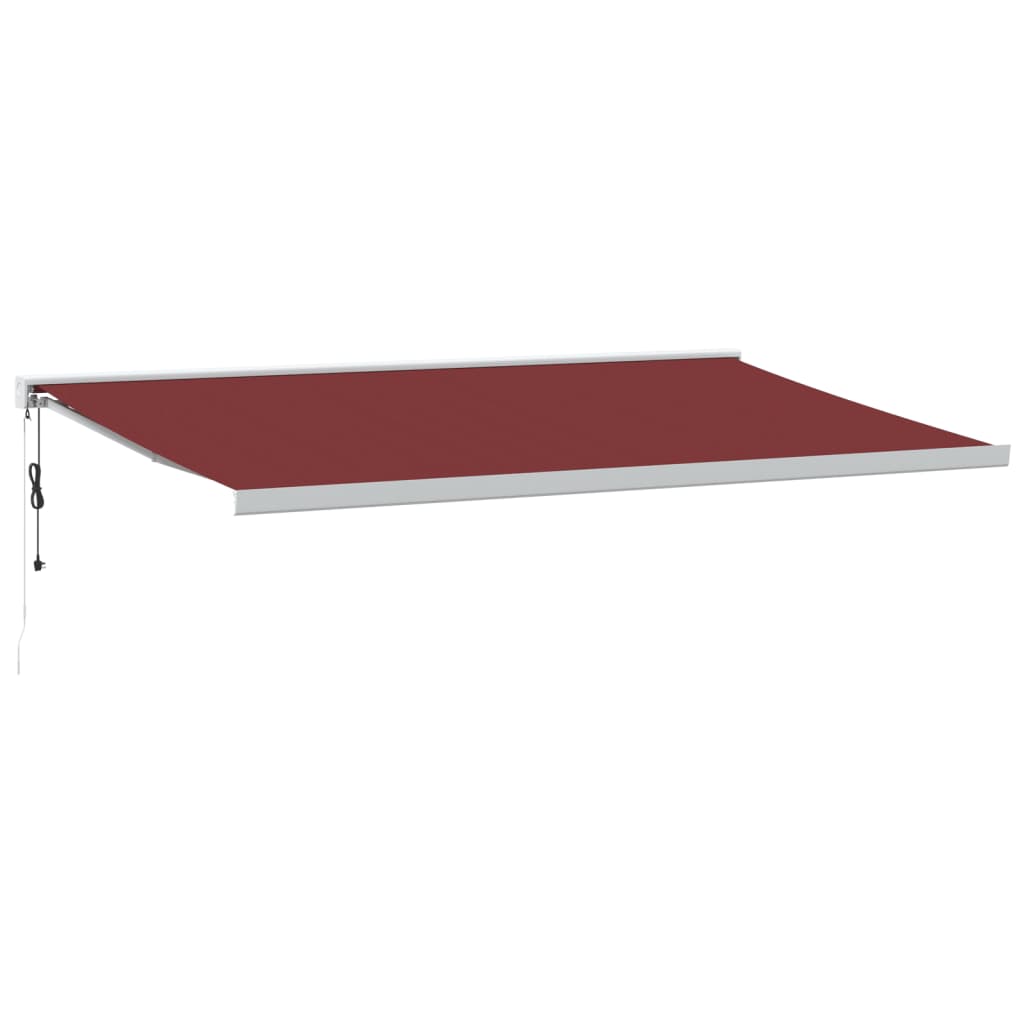 Automatisk uttrekkbar markise burgunder 500x300 cm