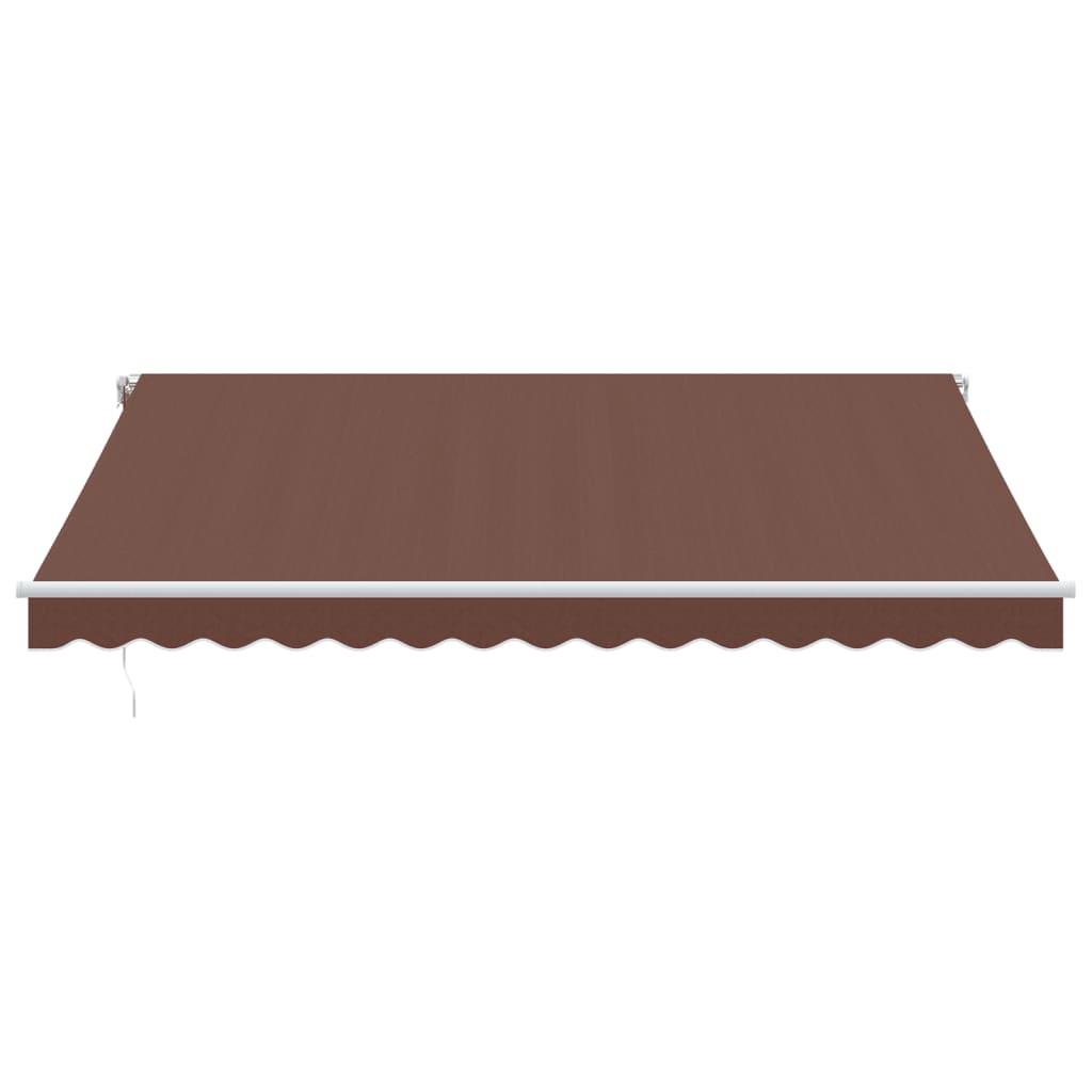 Manuell uttrekkbar markise med LED brun 400x350 cm