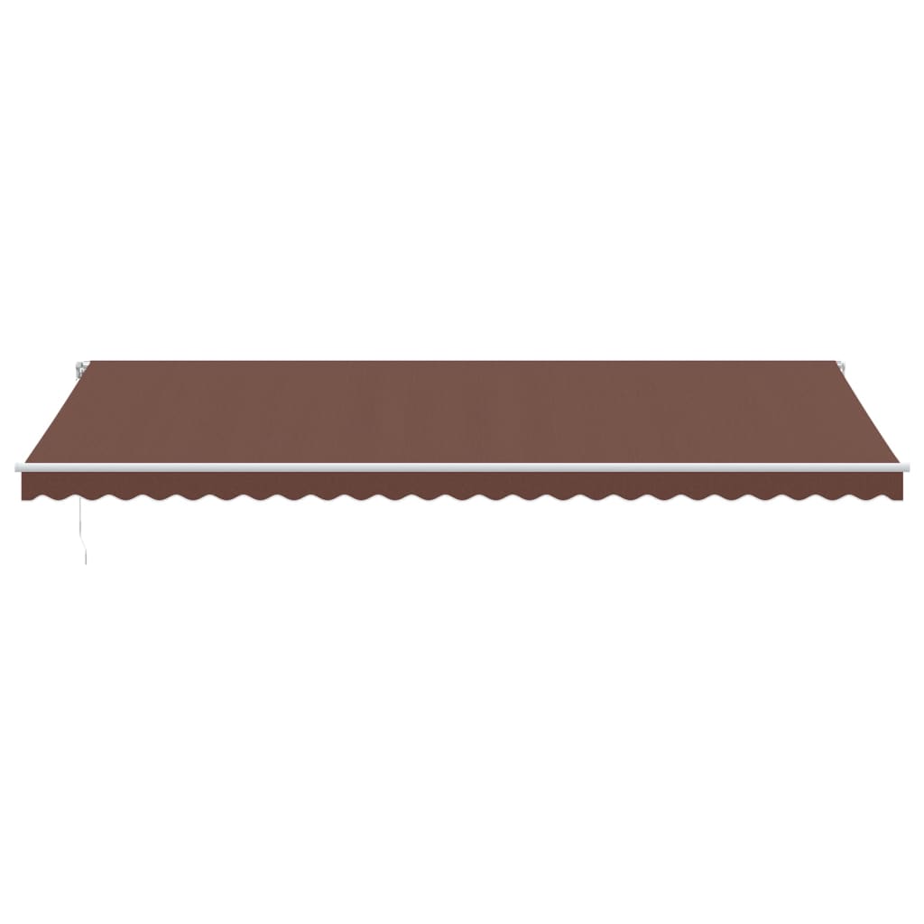 Manuell uttrekkbar markise med LED brun 600x350 cm