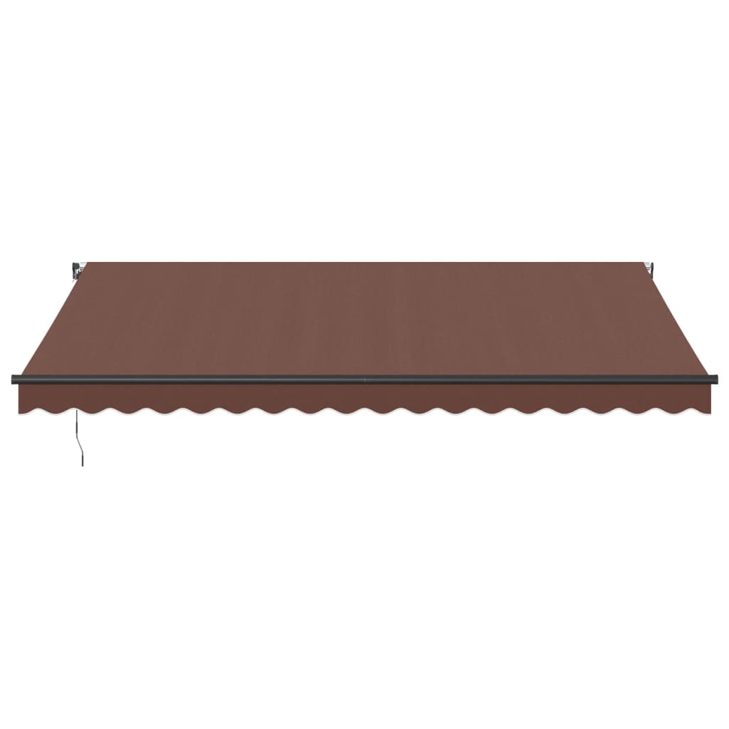 Manuell uttrekkbar markise med LED brun 450x350 cm