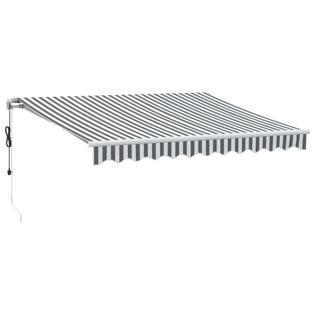 Automatisk uttrekkbart markise antrasitt og hvit 300x250 cm