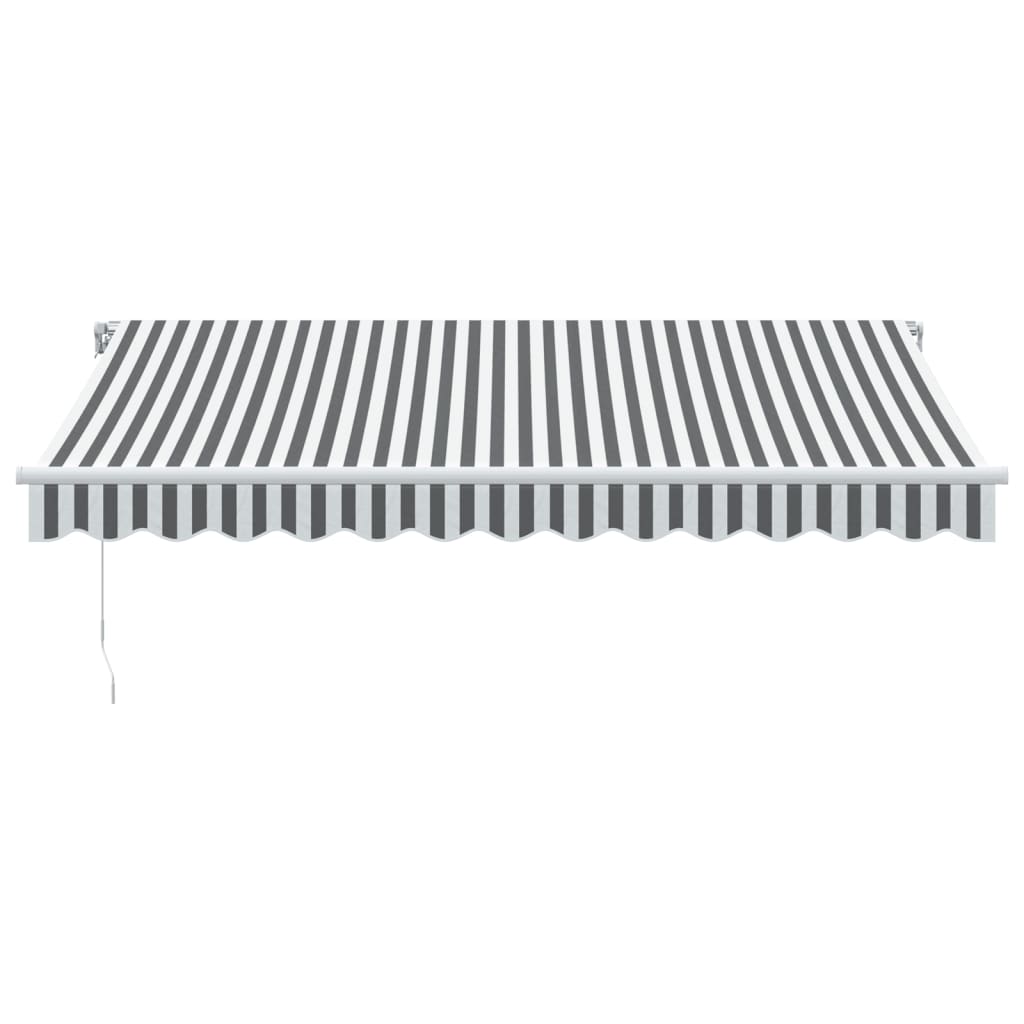 Manuell uttrekkbar markise med LED antrasitt og hvit 350x250 cm