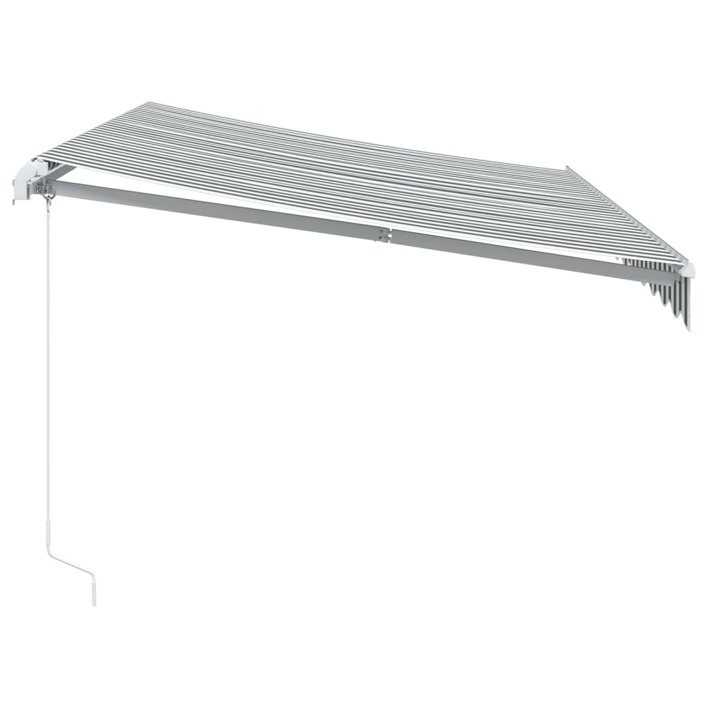 Manuell uttrekkbar markise med LED antrasitt og hvit 350x250 cm