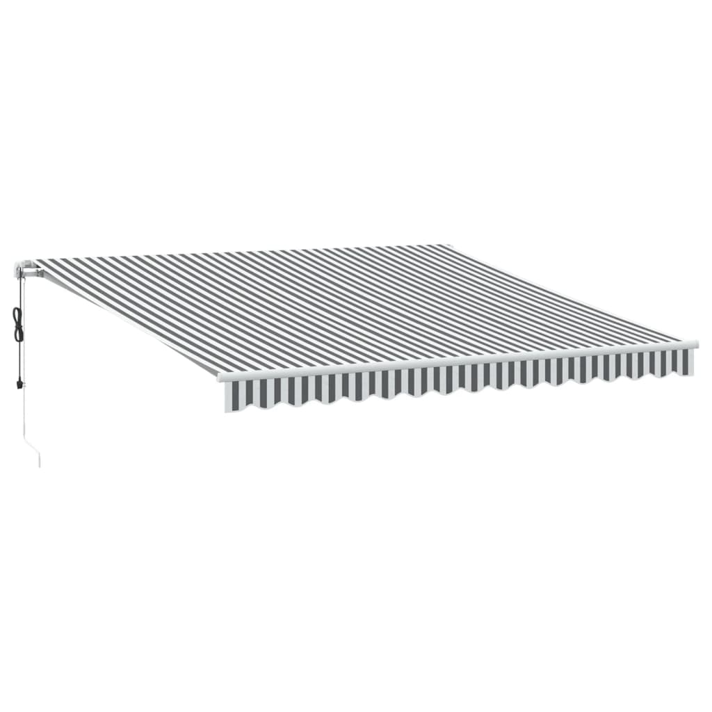Automatisk uttrekkbart markise antrasitt og hvit 400x350 cm