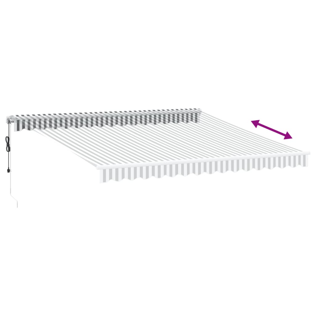 Automatisk uttrekkbart markise antrasitt og hvit 400x350 cm