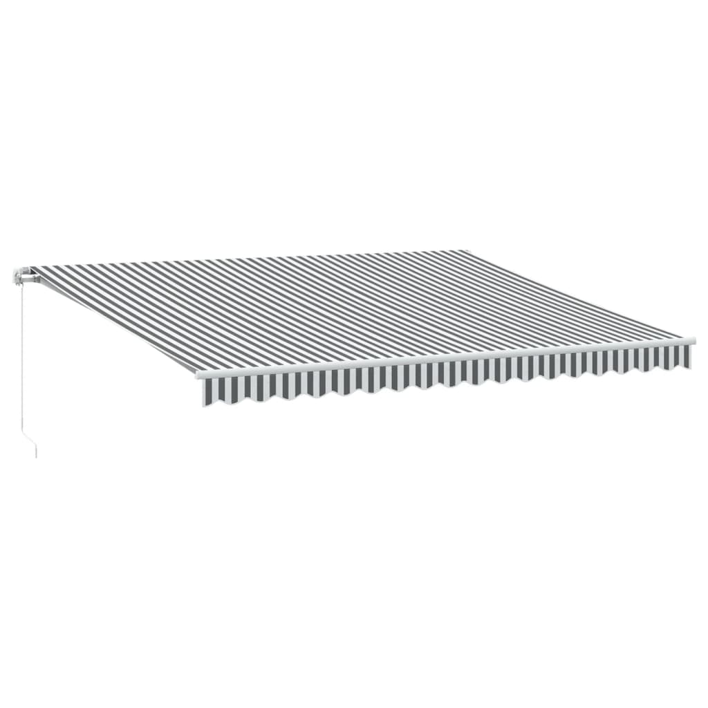 Manuell uttrekkbar markise antrasitt og hvit 450x350 cm