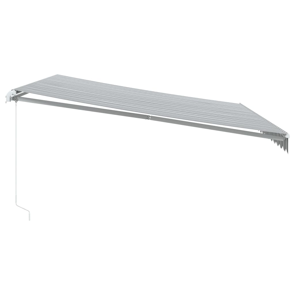 Manuell uttrekkbar markise antrasitt og hvit 450x350 cm
