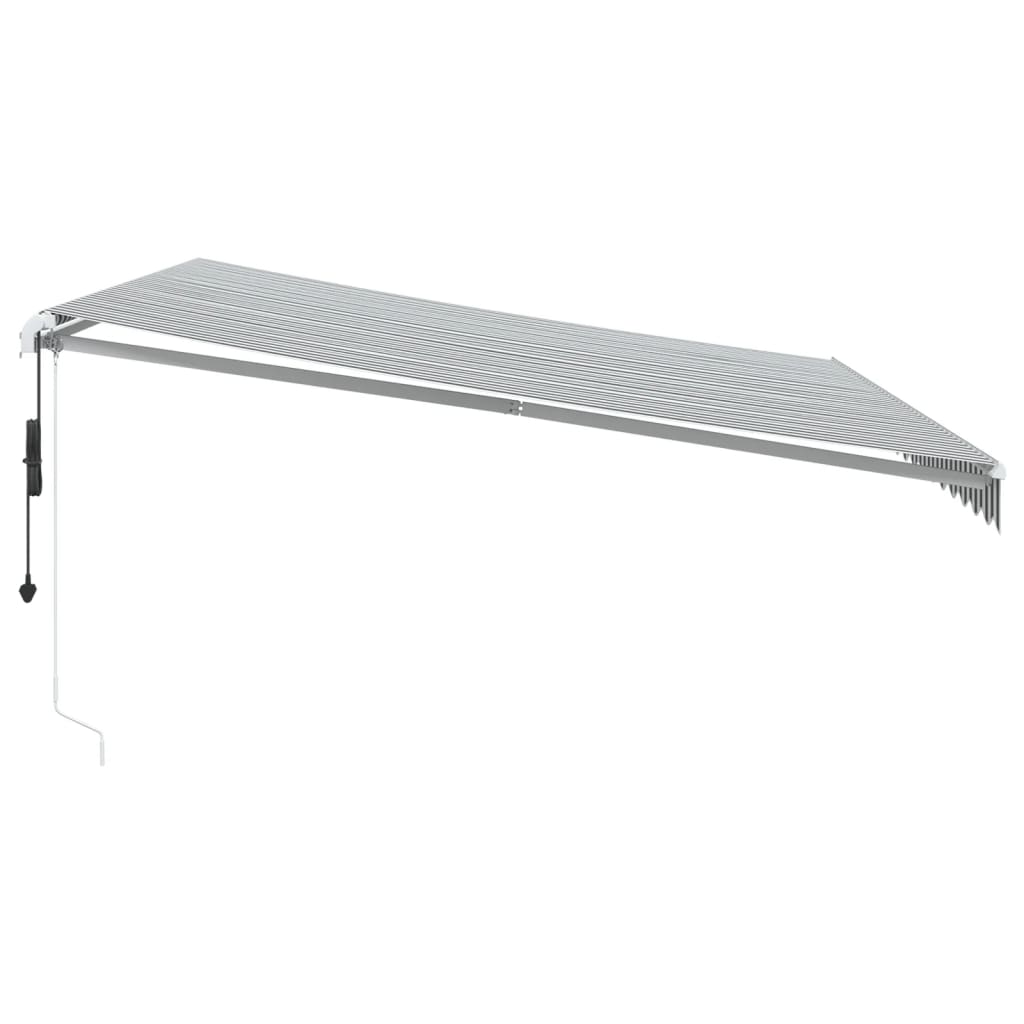 Automatisk uttrekkbart markise antrasitt og hvit 450x350 cm