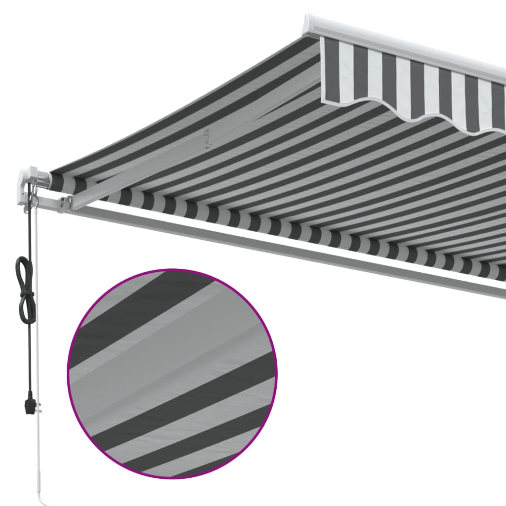 Automatisk uttrekkbart markise antrasitt og hvit 450x350 cm