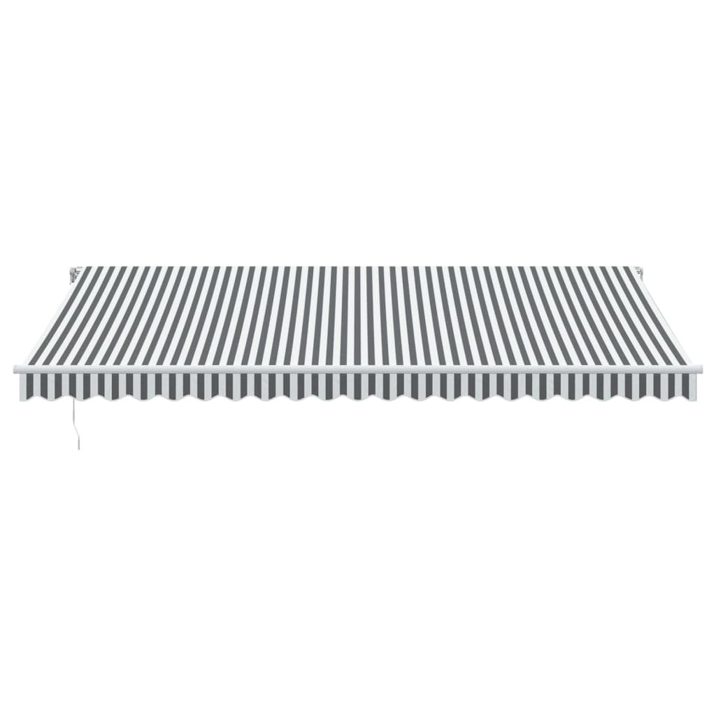 Manuell uttrekkbar markise antrasitt og hvit 500x350 cm