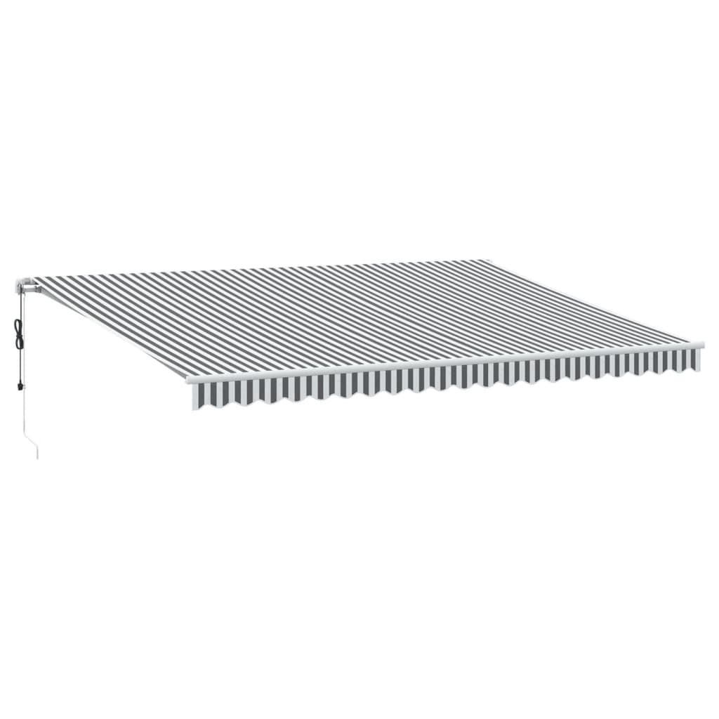 Automatisk uttrekkbart markise antrasitt og hvit 500x350 cm