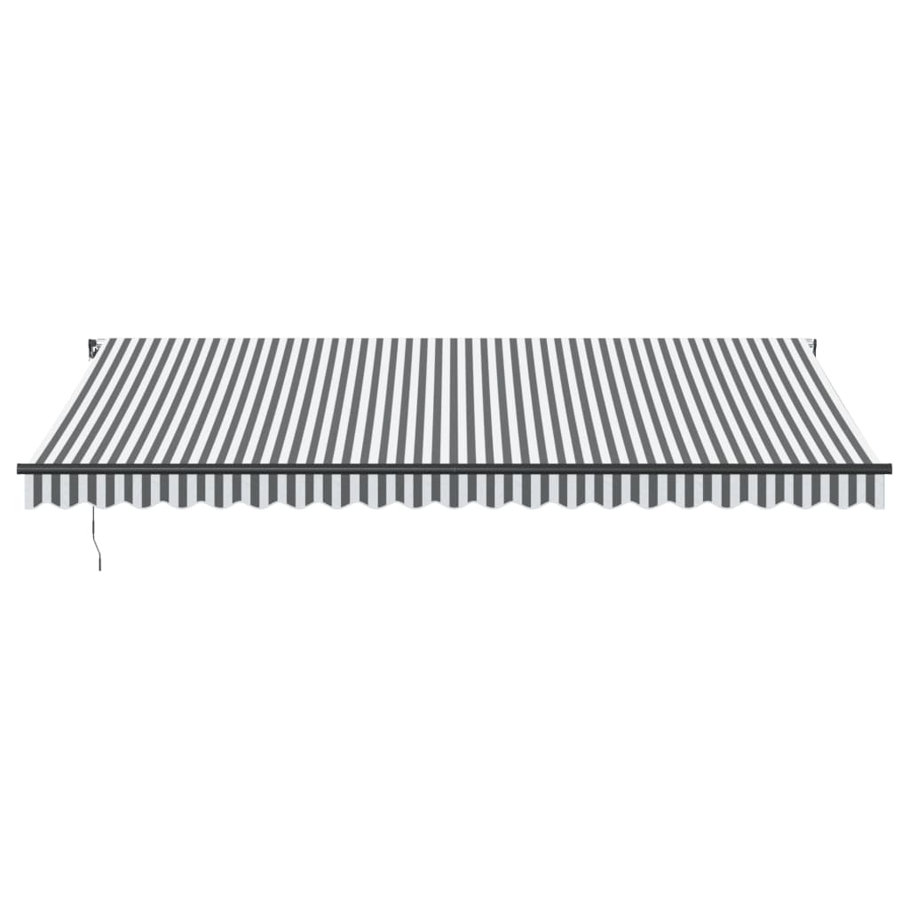 Manuell uttrekkbar markise antrasitt og hvit 500x350 cm