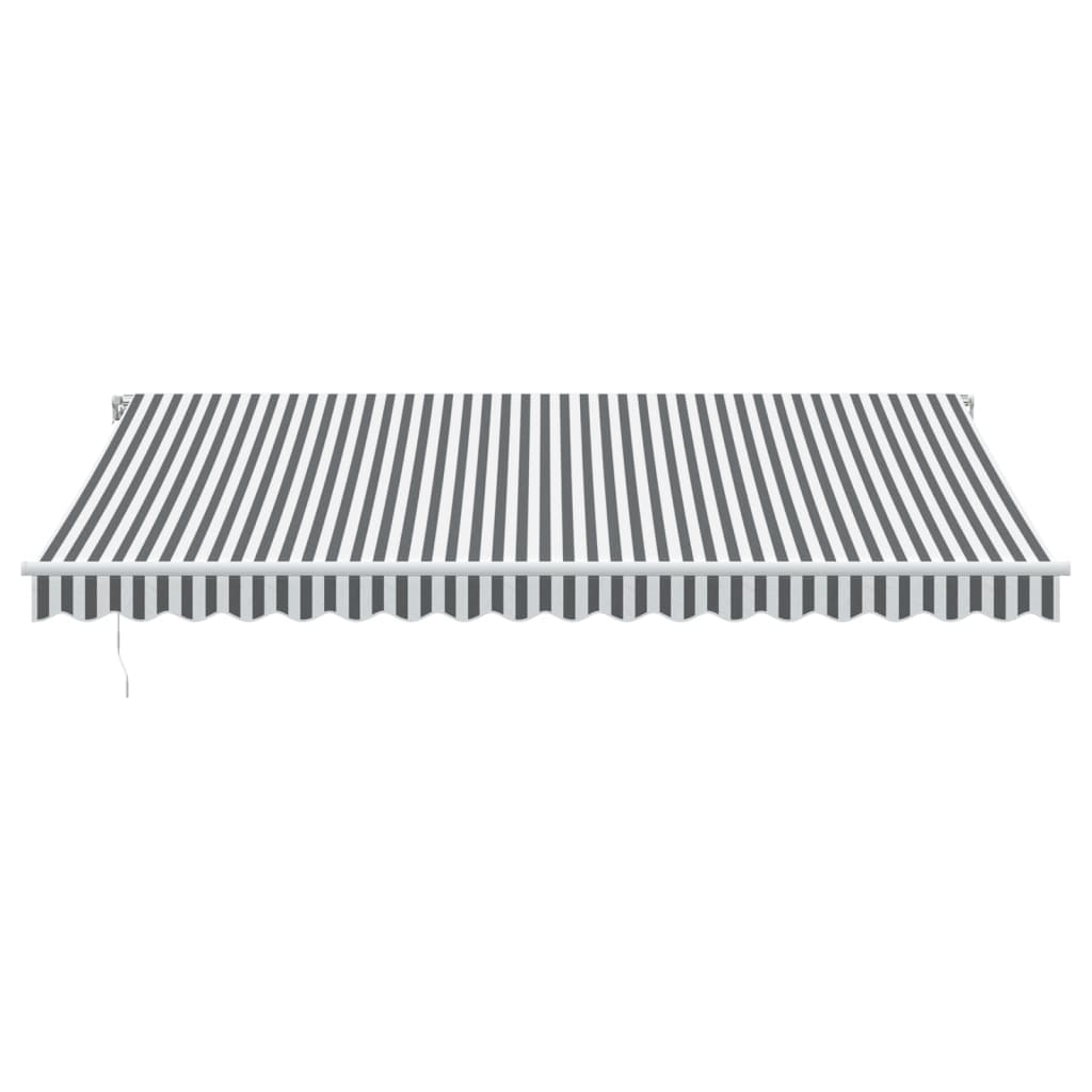 Manuell uttrekkbar markise antrasitt og hvit 450x300 cm