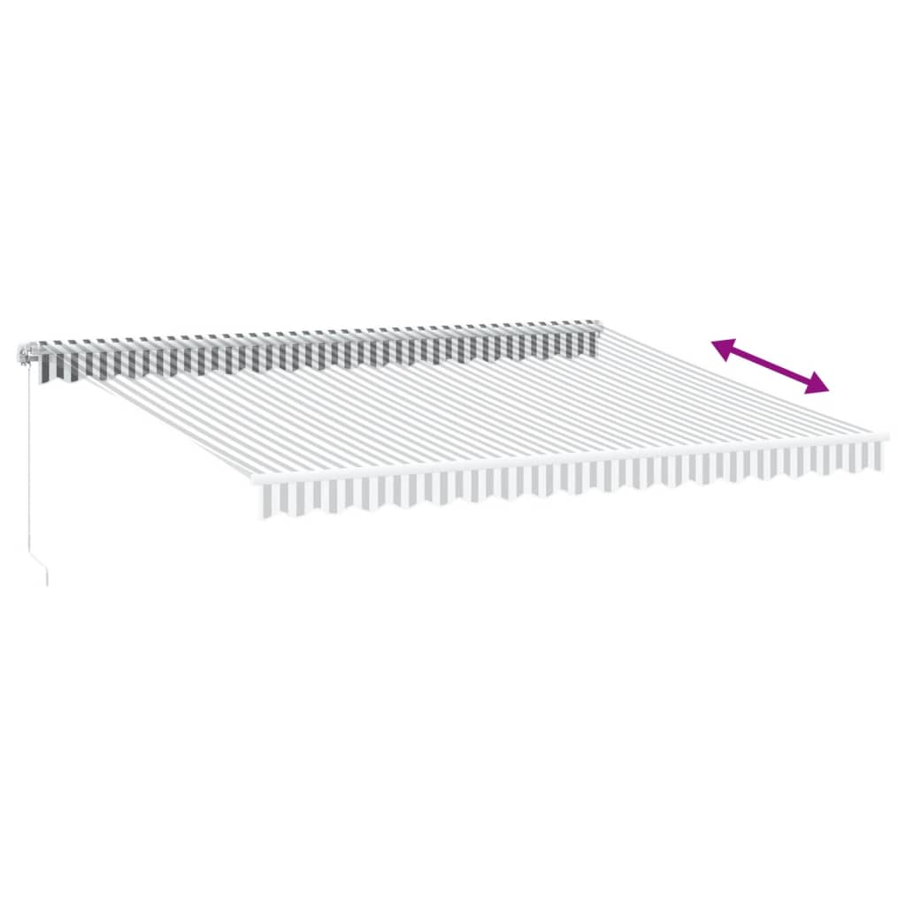 Manuell uttrekkbar markise antrasitt og hvit 450x300 cm