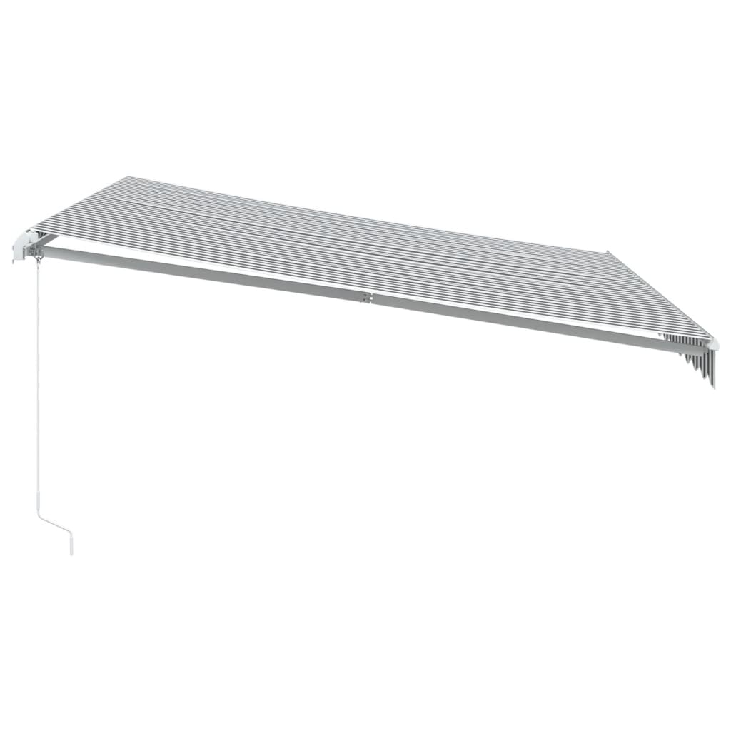 Manuell uttrekkbar markise antrasitt og hvit 400x300 cm