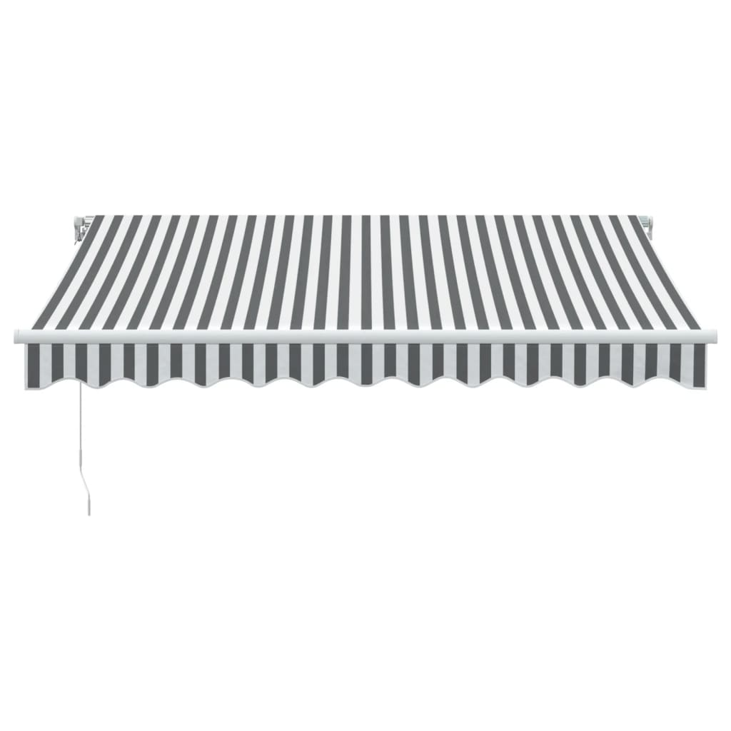 Manuell uttrekkbar markise antrasitt og hvit 300x250 cm