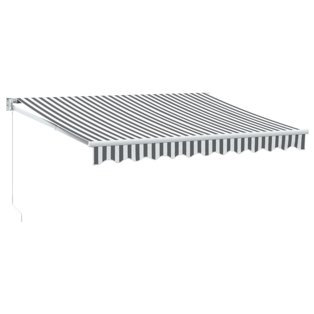 Uttrekkbar markise antrasitt og hvit 3x2,5 m stoff og aluminium