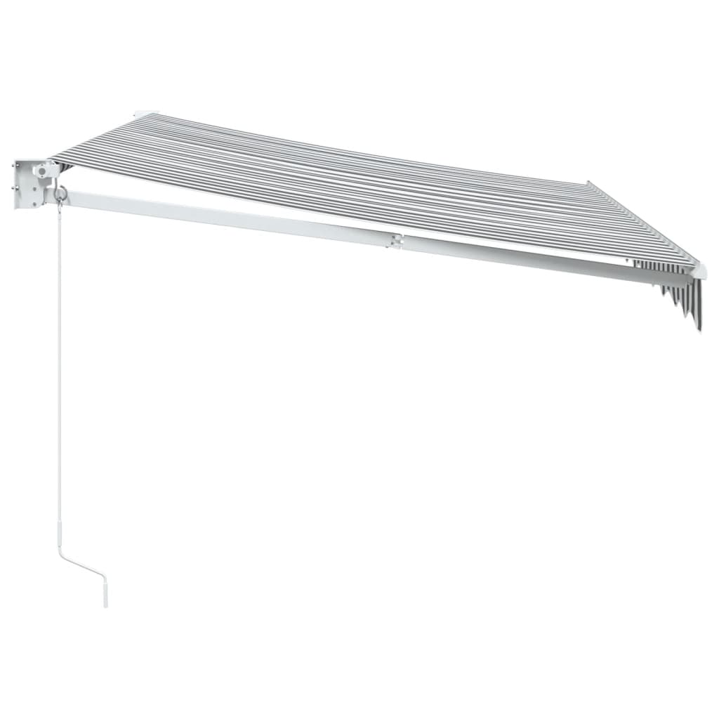 Uttrekkbar markise antrasitt og hvit 3x2,5 m stoff og aluminium