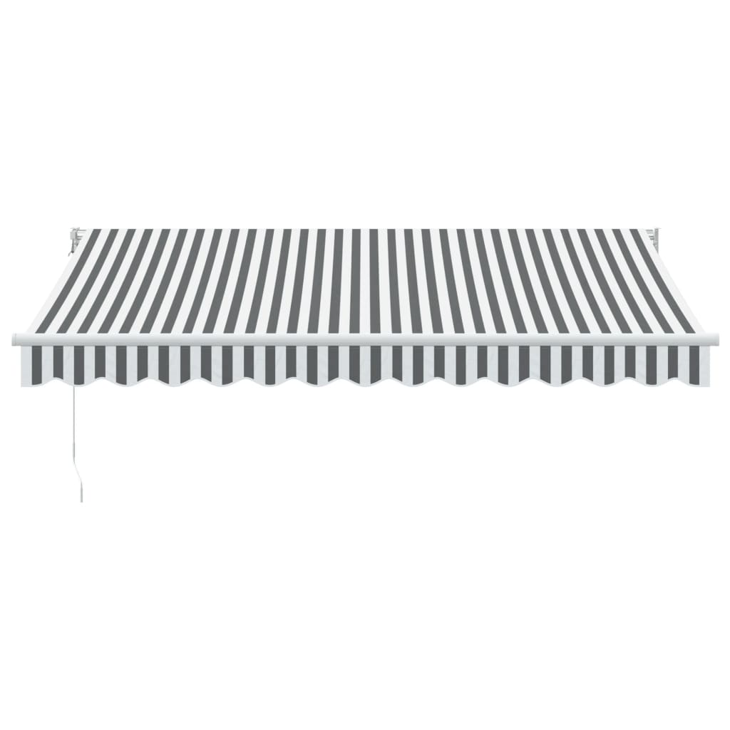 Uttrekkbar markise antrasitt og hvit 3,5x2,5 m stoff aluminium