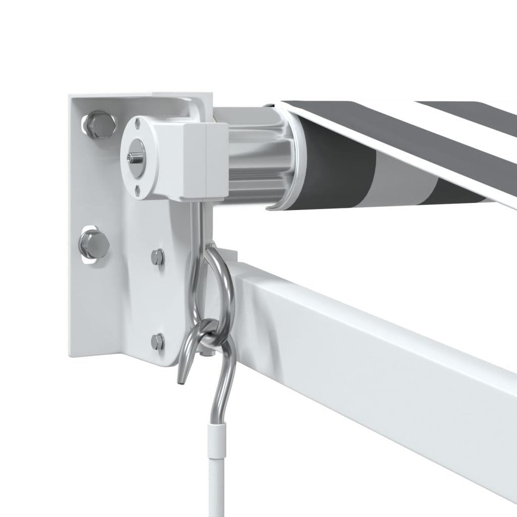 Uttrekkbar markise antrasitt og hvit 3,5x2,5 m stoff aluminium