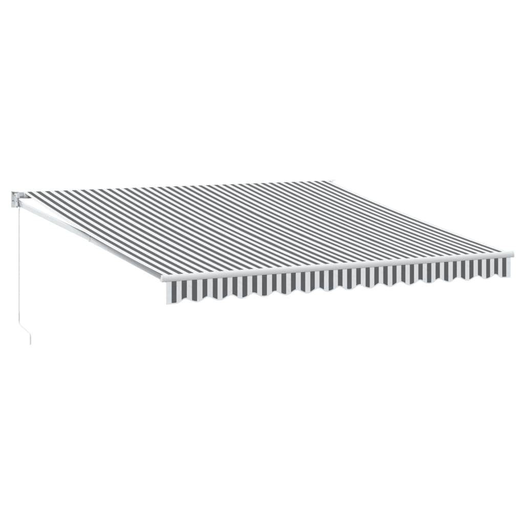 Uttrekkbar markise antrasitt og hvit 4x3 m stoff og aluminium