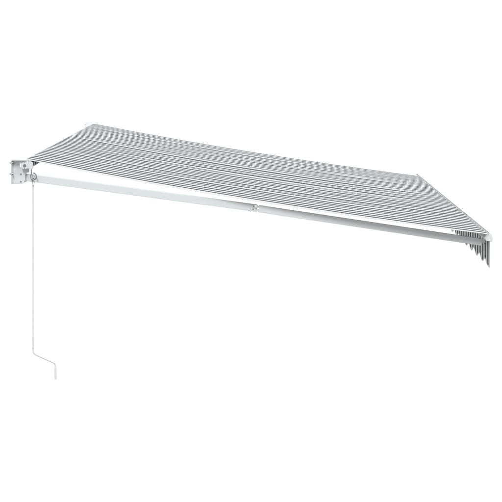 Uttrekkbar markise antrasitt og hvit 4x3 m stoff og aluminium