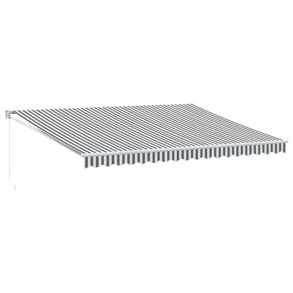 Uttrekkbar markise antrasitt og hvit 4,5x3 m stoff og aluminium