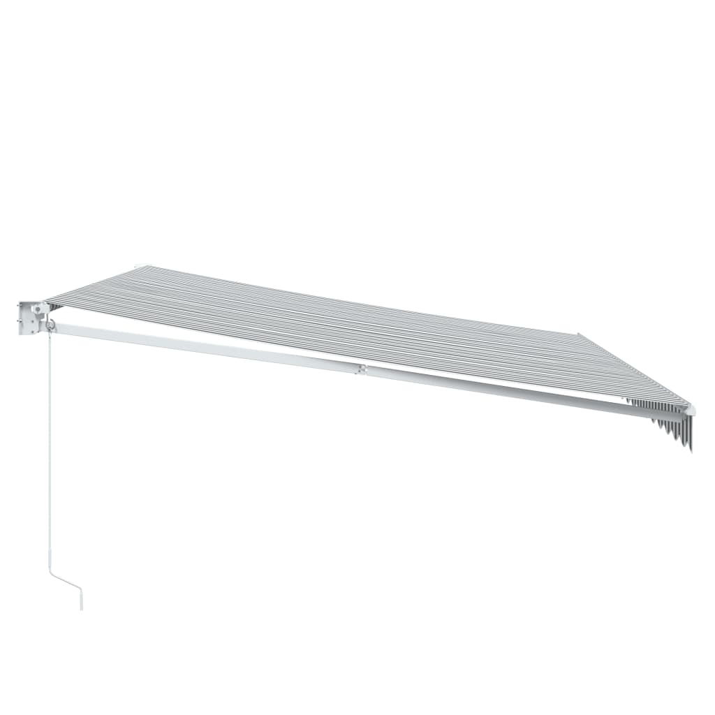 Uttrekkbar markise antrasitt og hvit 4,5x3 m stoff og aluminium