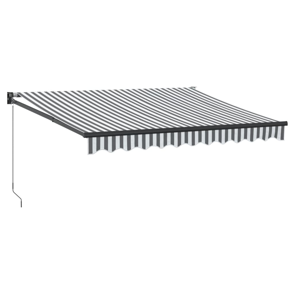 Uttrekkbar markise antrasitt og hvit 3x2,5 m stoff og aluminium
