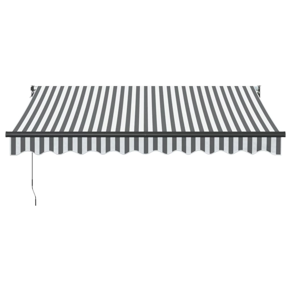 Uttrekkbar markise antrasitt og hvit 3x2,5 m stoff og aluminium