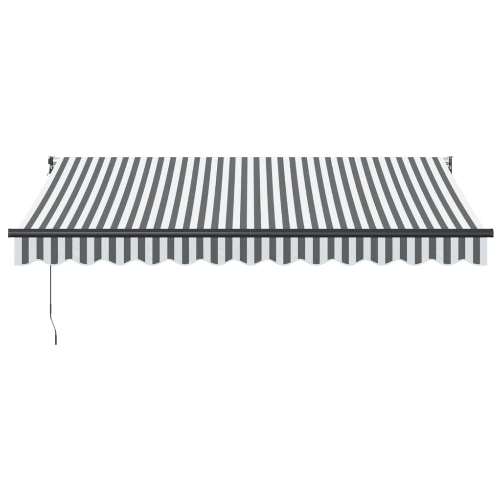 Uttrekkbar markise antrasitt og hvit 3,5x2,5 m stoff aluminium