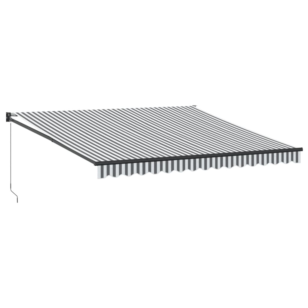 Uttrekkbar markise antrasitt og hvit 4x3 m stoff og aluminium