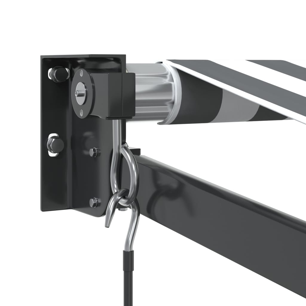 Uttrekkbar markise antrasitt og hvit 4x3 m stoff og aluminium
