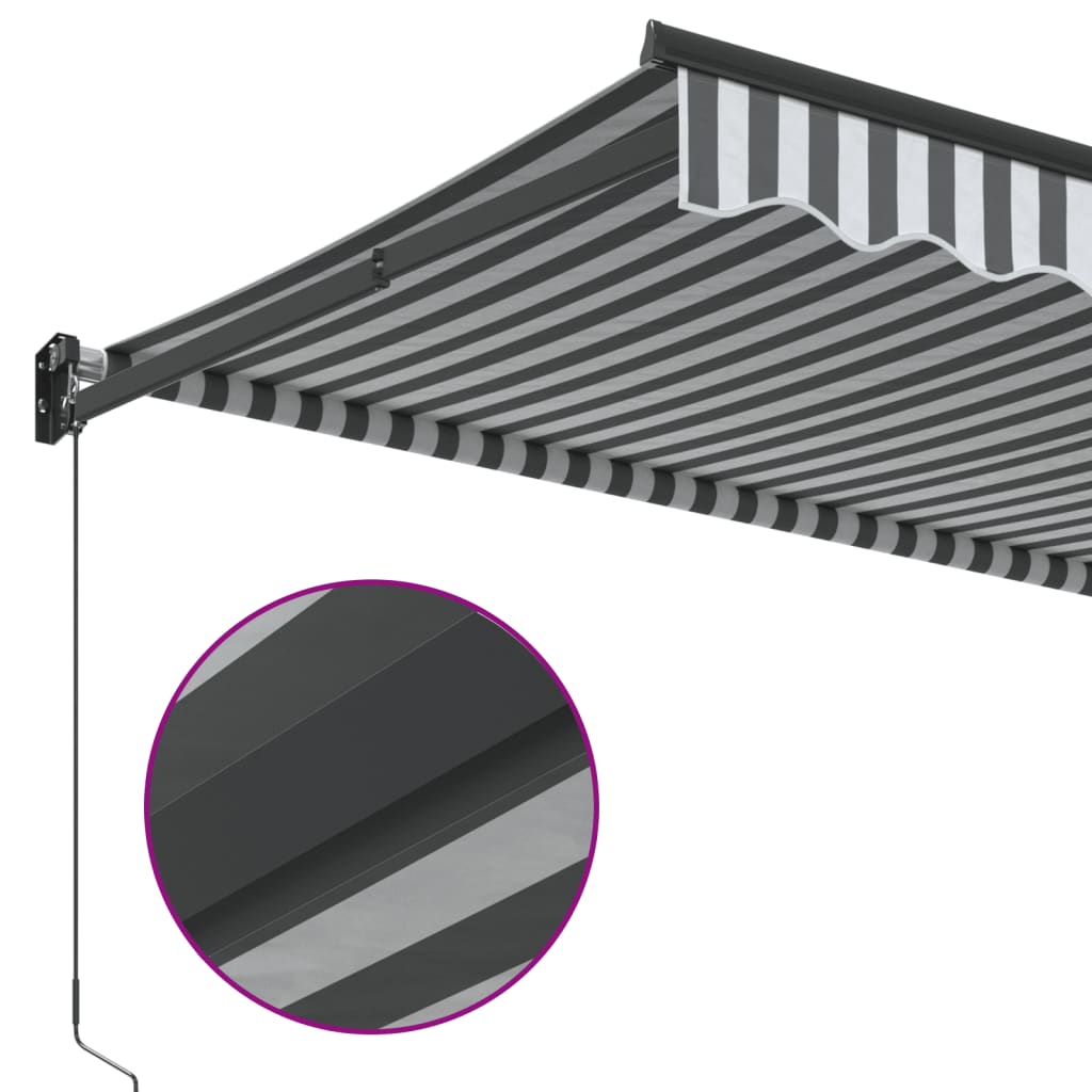 Uttrekkbar markise antrasitt og hvit 4x3 m stoff og aluminium