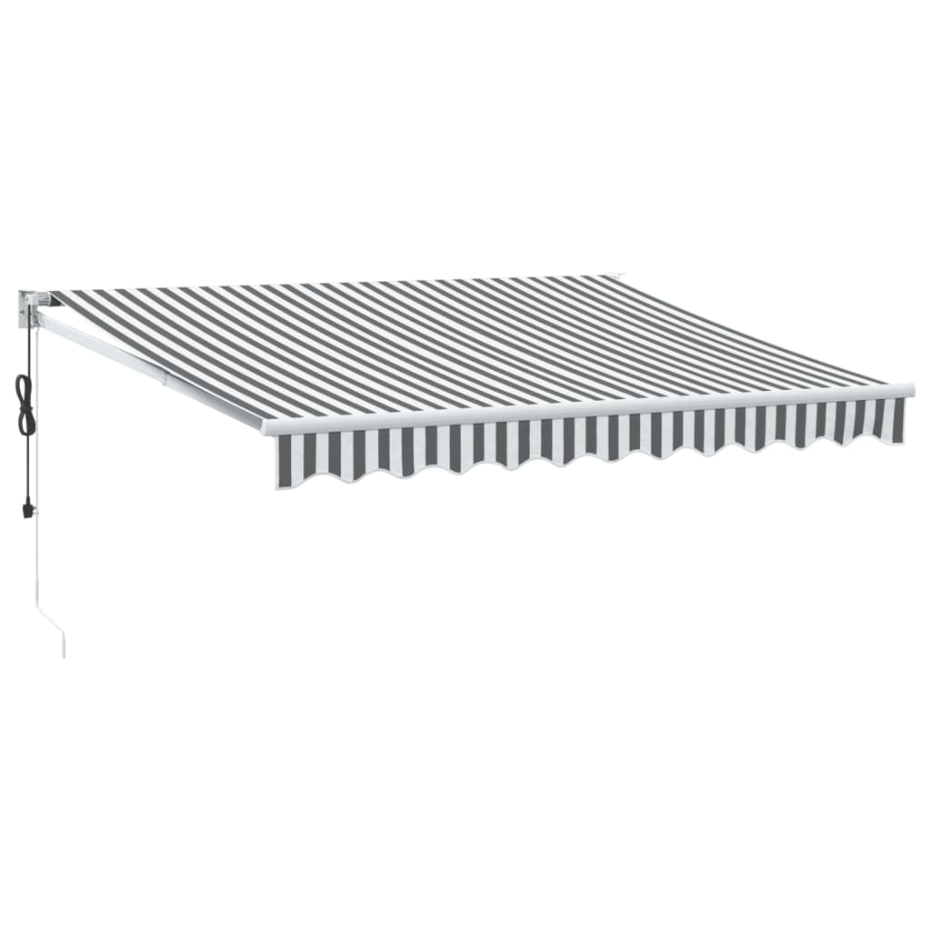 Uttrekkbar markise antrasitt og hvit 3x2,5 m stoff og aluminium