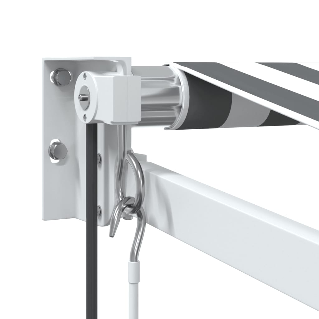 Uttrekkbar markise antrasitt og hvit 3x2,5 m stoff og aluminium