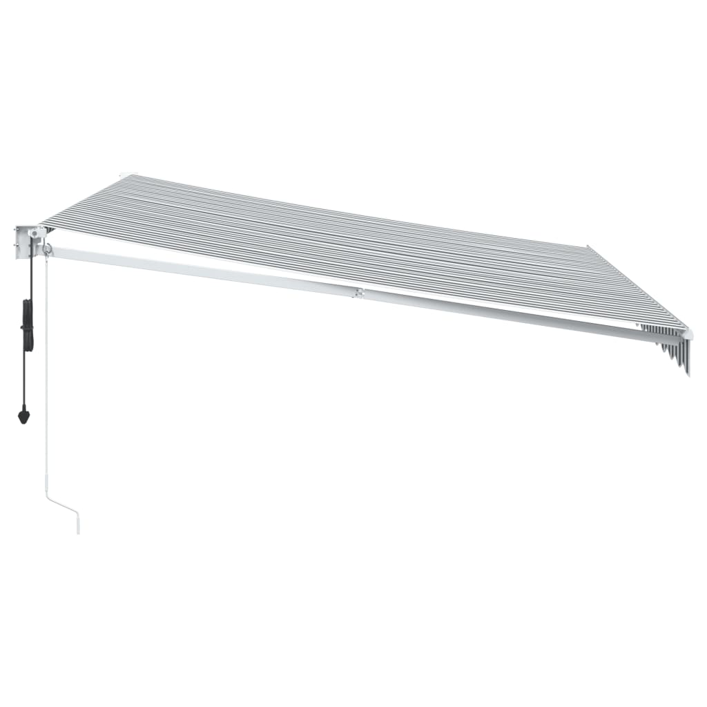 Uttrekkbar markise antrasitt og hvit 4x3 m stoff og aluminium