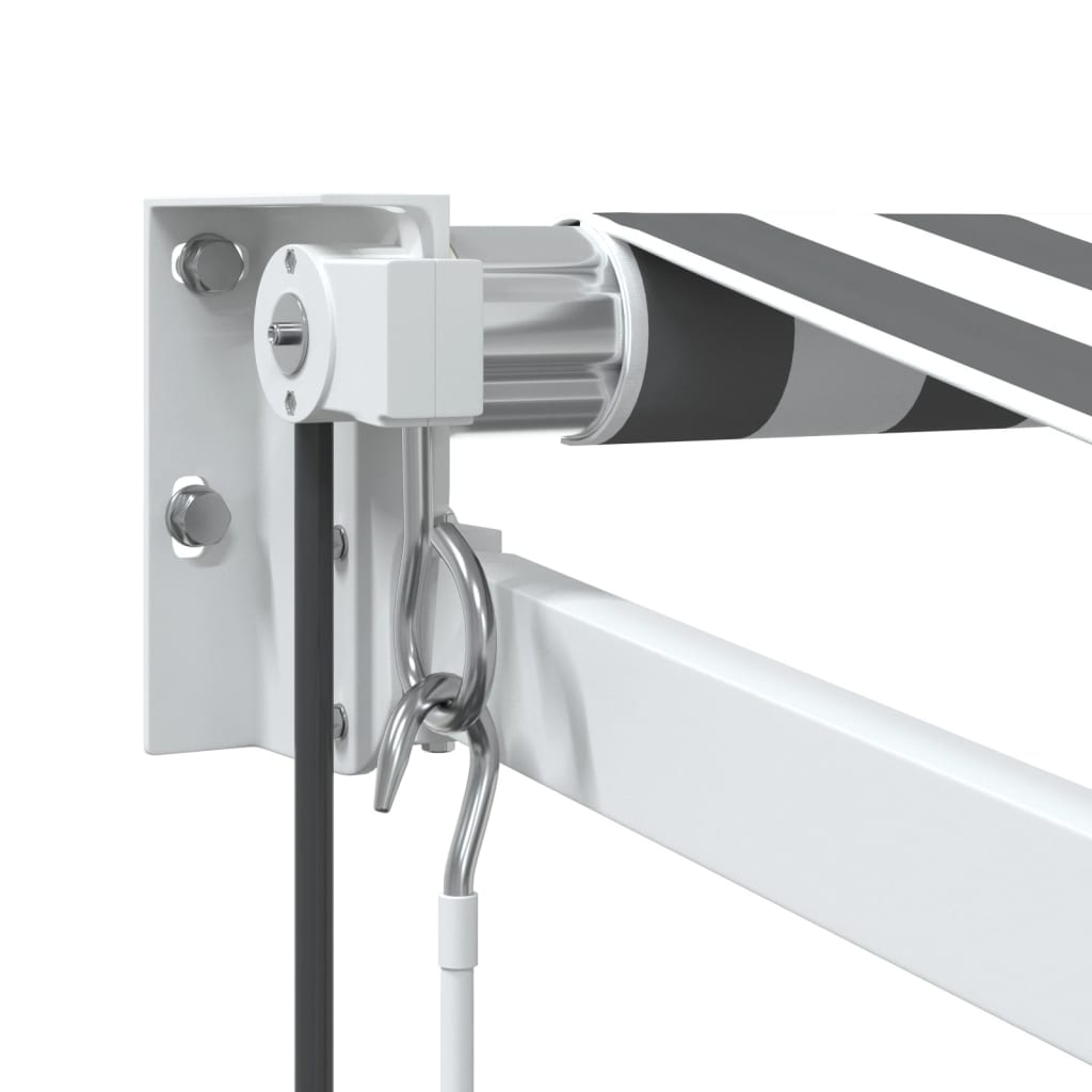 Uttrekkbar markise antrasitt og hvit 4x3 m stoff og aluminium