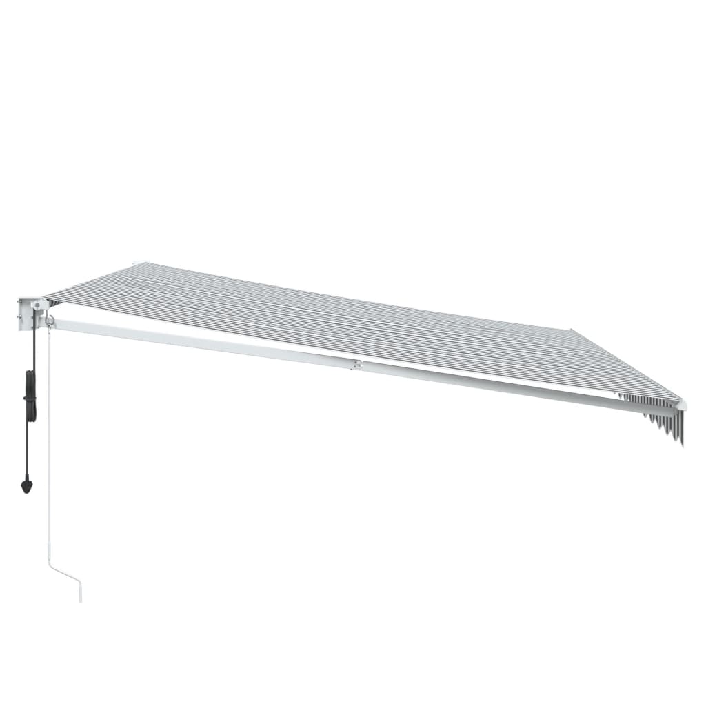 Uttrekkbar markise antrasitt og hvit 4,5x3 m stoff og aluminium