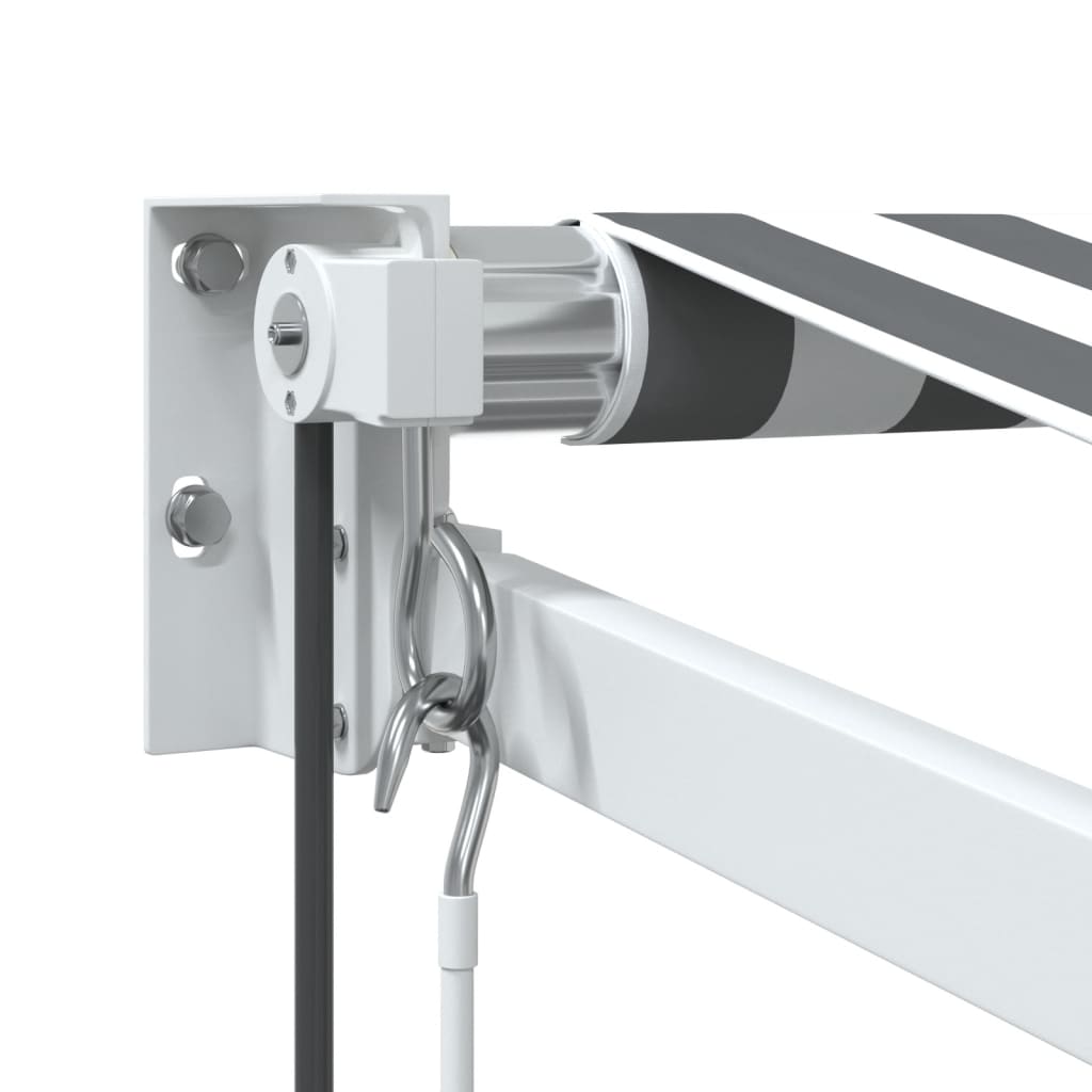 Uttrekkbar markise antrasitt og hvit 4,5x3 m stoff og aluminium
