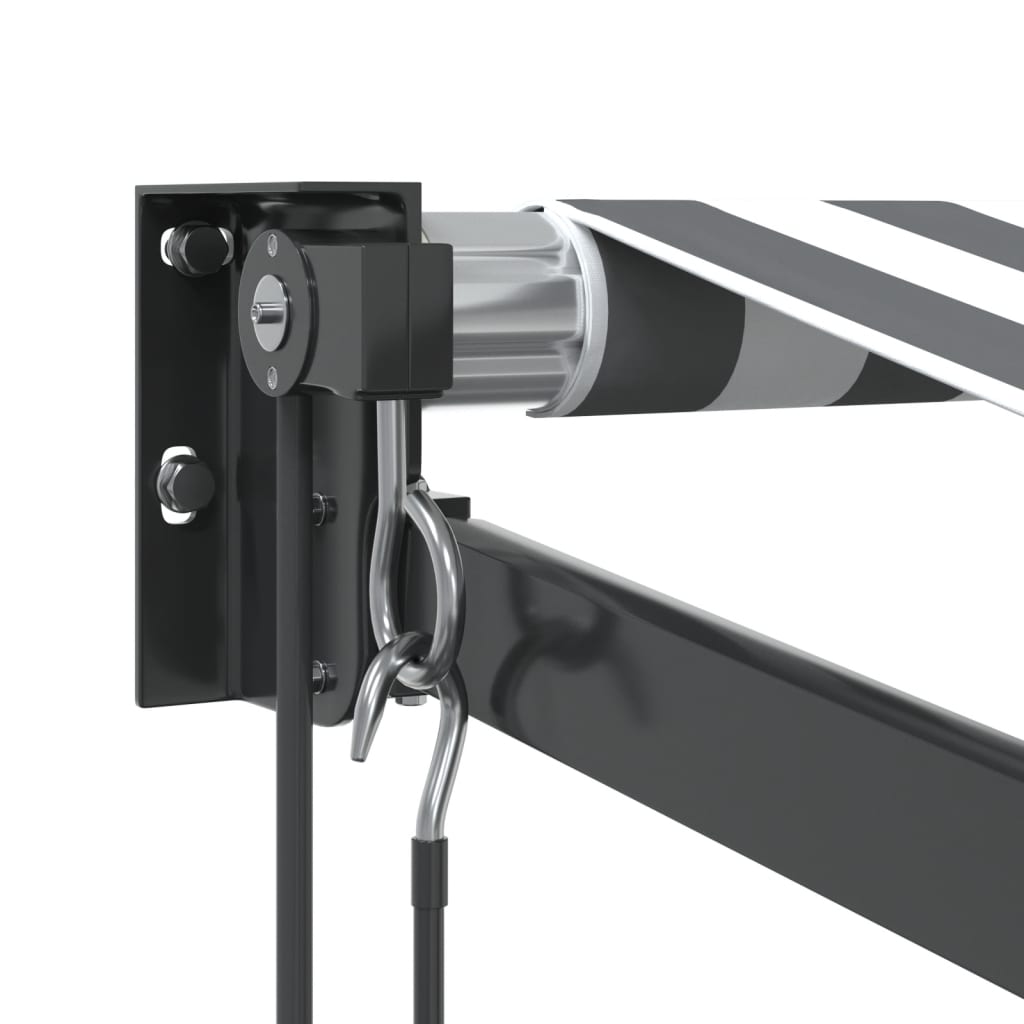 Uttrekkbar markise antrasitt og hvit 3x2,5 m stoff og aluminium