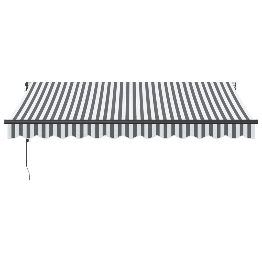Uttrekkbar markise antrasitt og hvit 3,5x2,5 m stoff aluminium