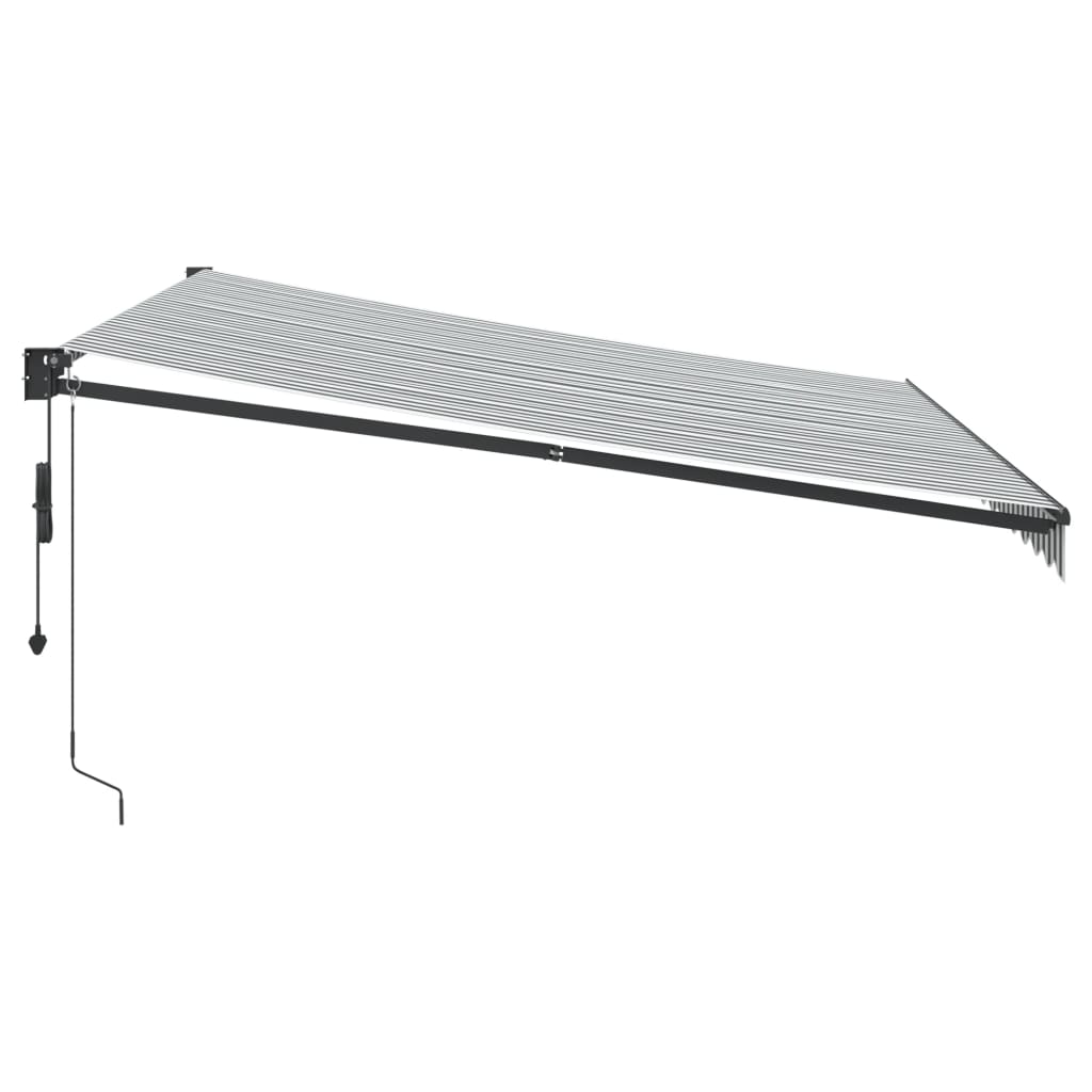 Uttrekkbar markise antrasitt og hvit 4x3 m stoff og aluminium
