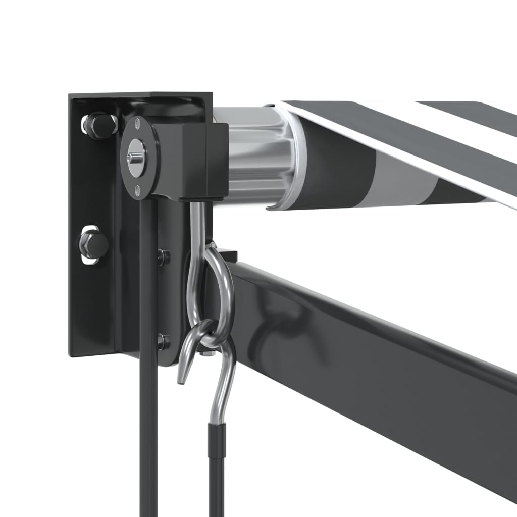 Uttrekkbar markise antrasitt og hvit 4x3 m stoff og aluminium