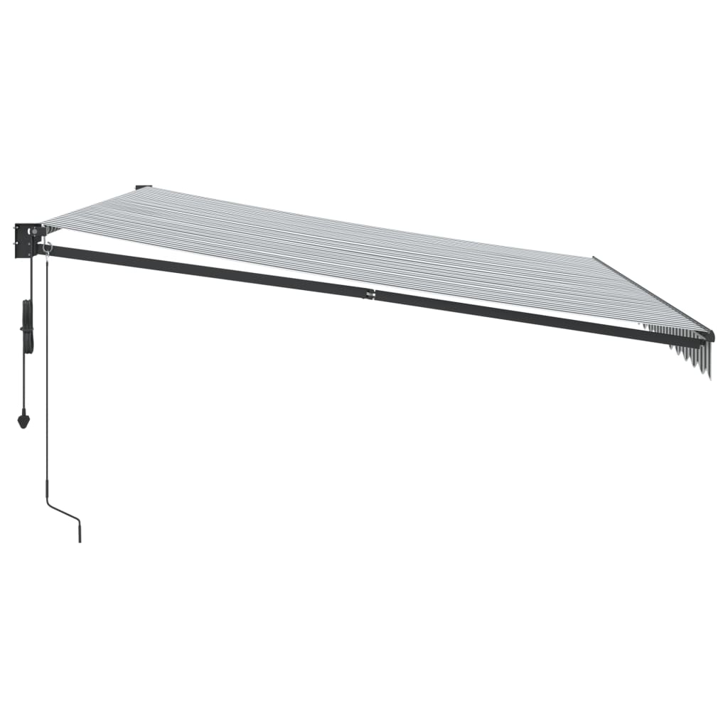 Uttrekkbar markise antrasitt og hvit 4,5x3 m stoff og aluminium