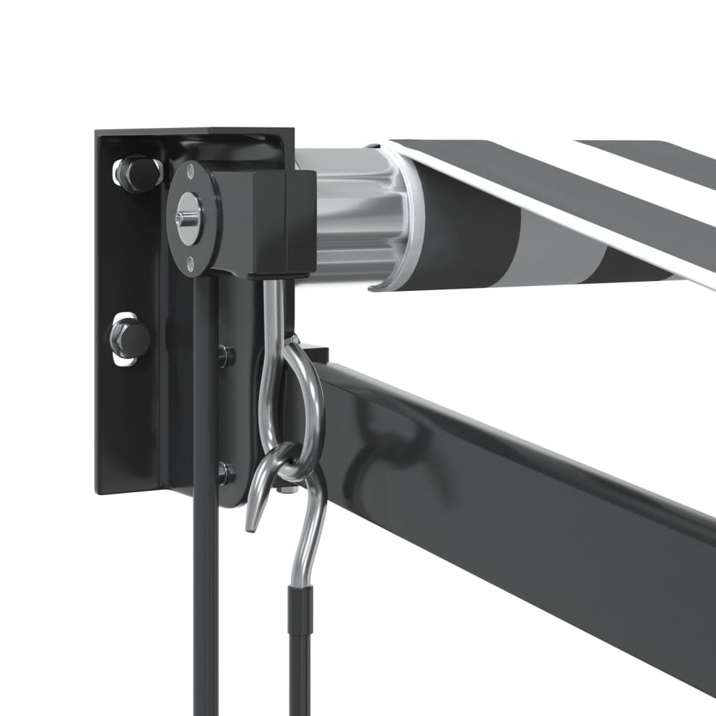 Uttrekkbar markise antrasitt og hvit 4,5x3 m stoff og aluminium