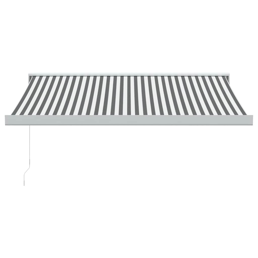 Uttrekkbar markise antrasitt og hvit 3,5x2,5 m stoff aluminium