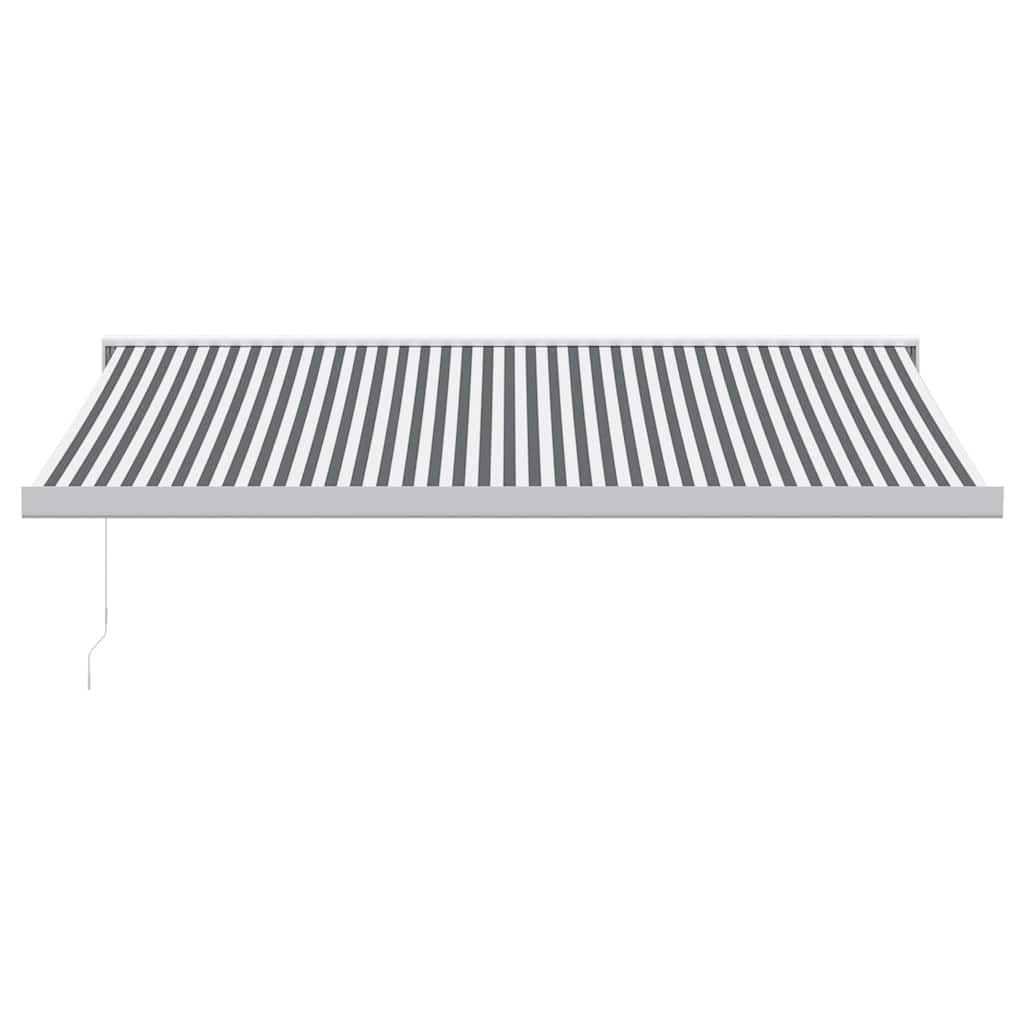 Uttrekkbar markise antrasitt og hvit 4x3 m stoff og aluminium