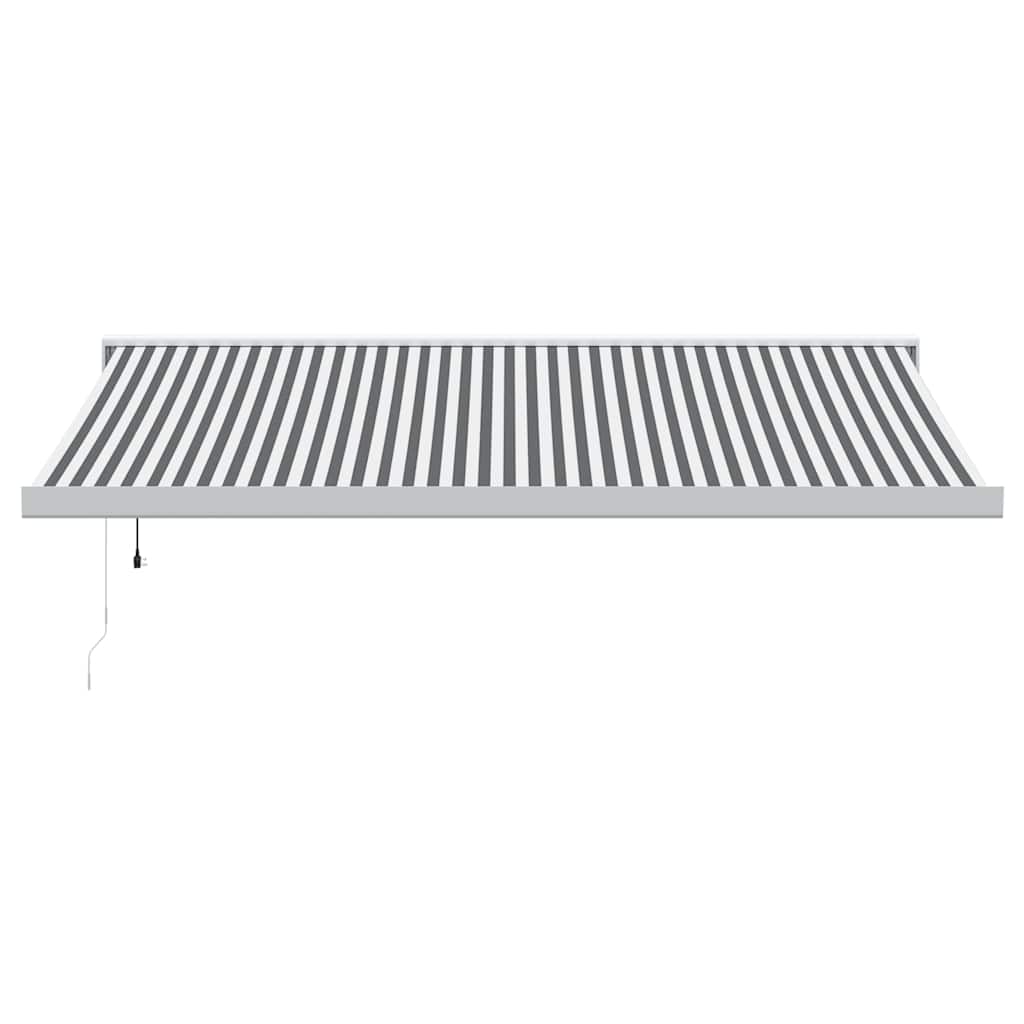 Uttrekkbar markise antrasitt og hvit 4,5x3 m stoff og aluminium