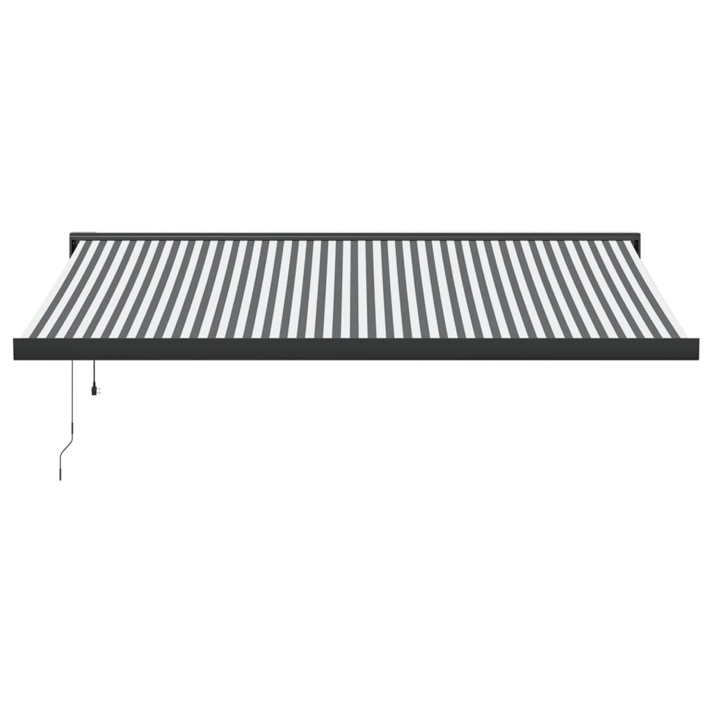 Uttrekkbar markise antrasitt og hvit 4x3 m stoff og aluminium
